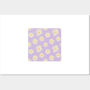 1970 daisy retro flower pattern Posters and Art